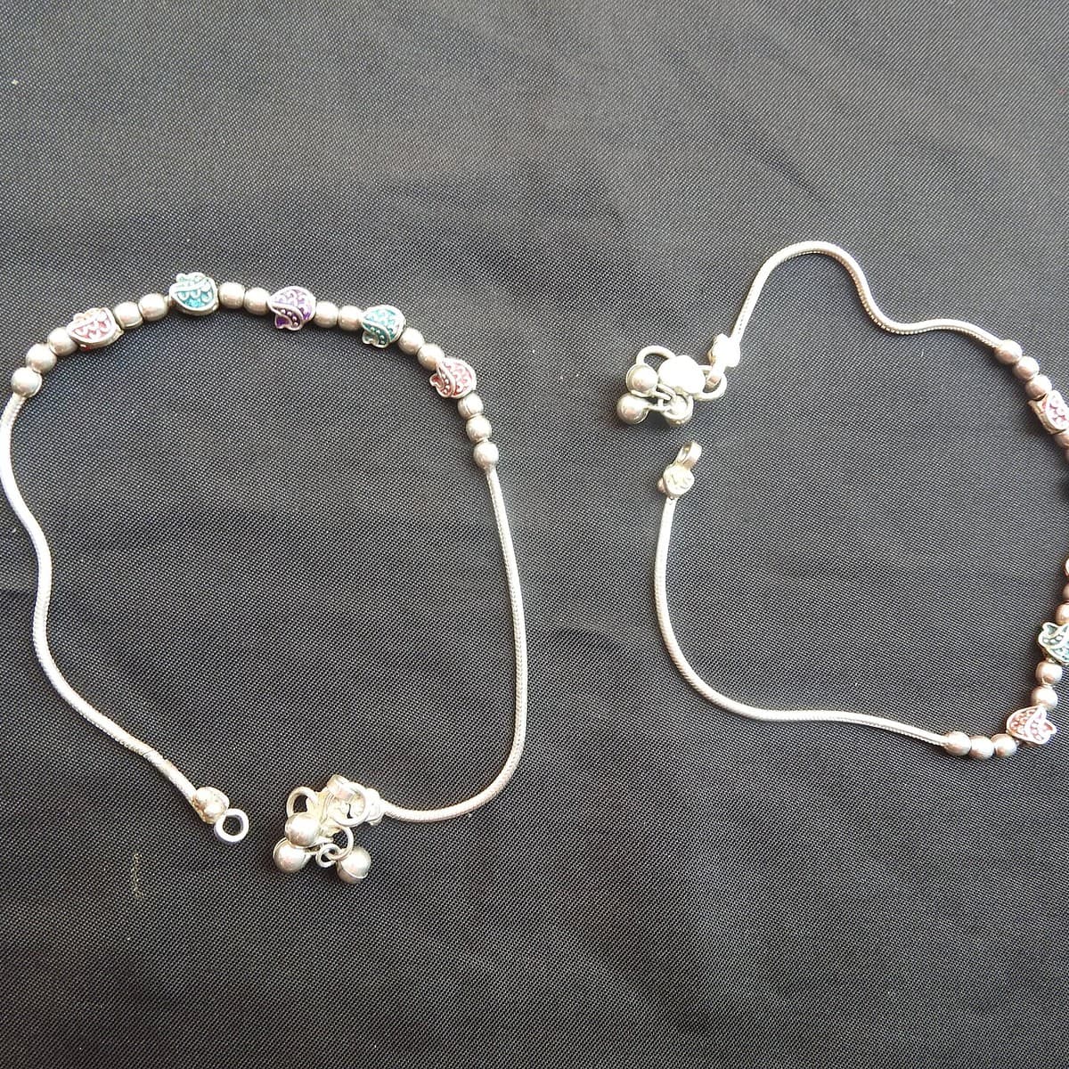 Silver Anklet Pair
